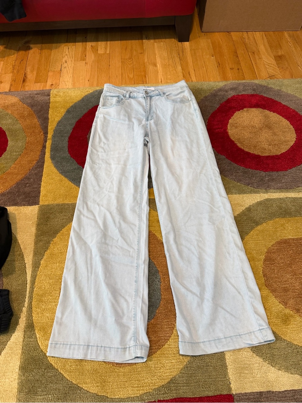 Bianco Jeans Denim Light Wash Low Rise Wide Leg Lightweight Size 26 Waist